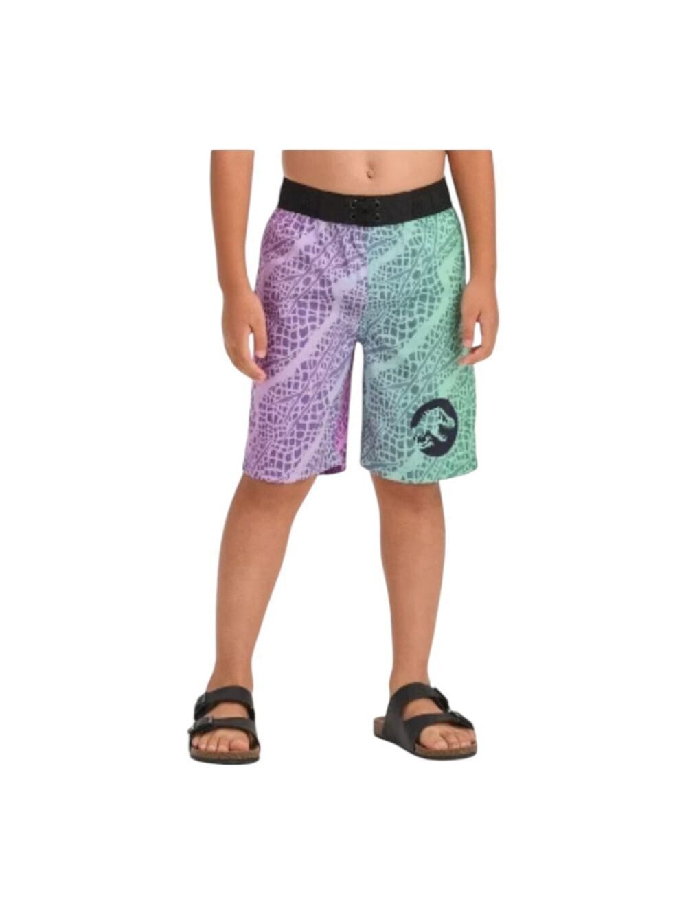 NWT Boys Jurassic Park Swim Trunks Size S Purple Green